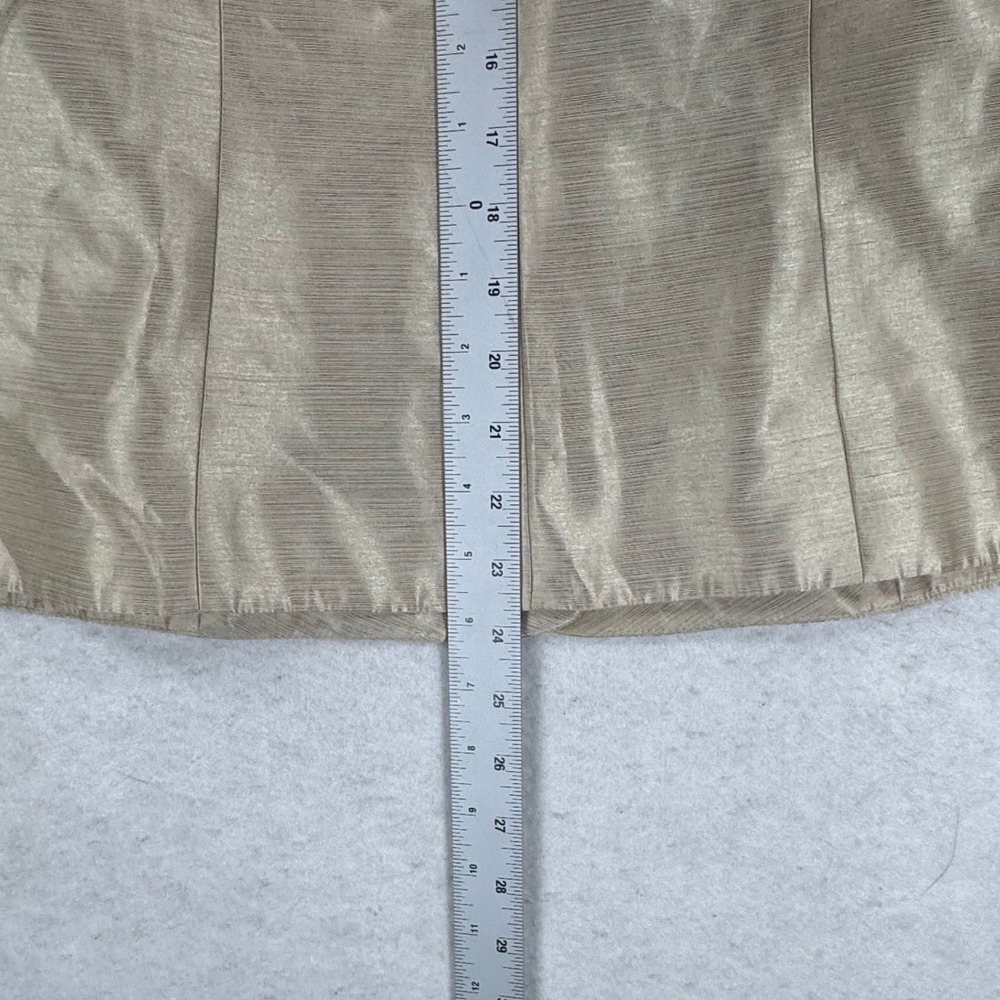 Kasper Petite Blazer Women's 12P Champagne Gold Shimmer Textured Button Front - Picture 8 of 10
